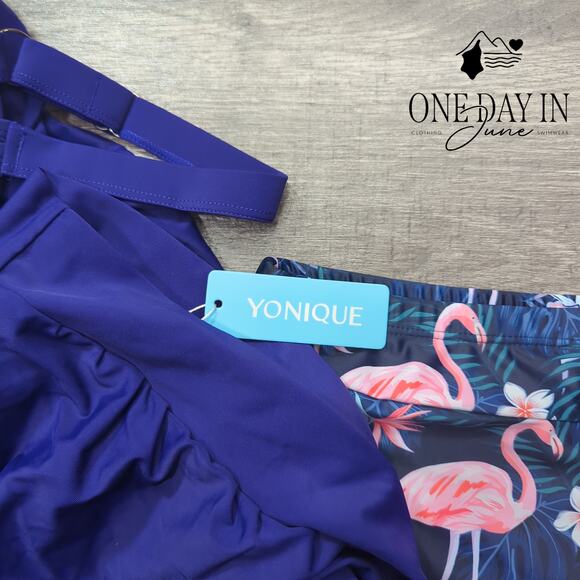Yonique Blouson Boyshort Tankini Swimsuit Size M - Picture 4 of 6